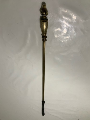 Antique brass fireside poker - antique,