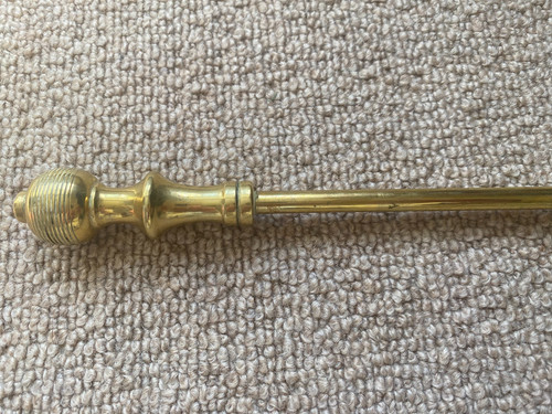 Old brass fire poker - old,