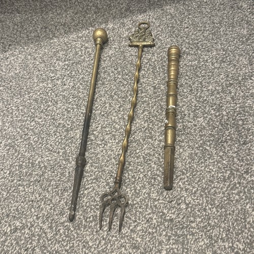 Old vintage brass fire - brass,