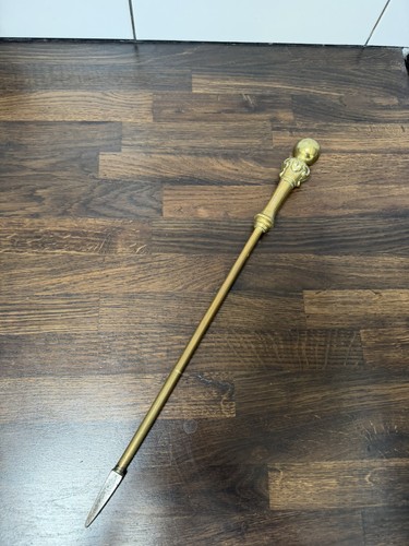 Antique brass fireplace poker - brass,