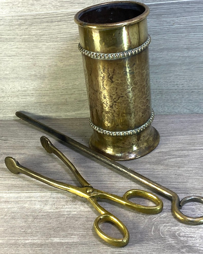 Antique heavy hammered brass - heavy,