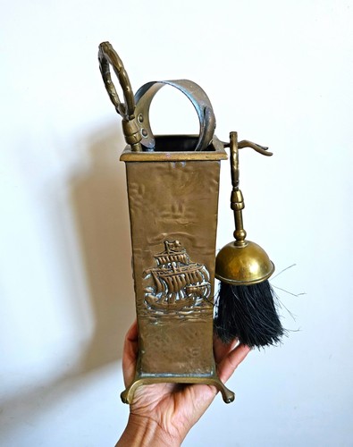 Antique brass fireplace - antique,