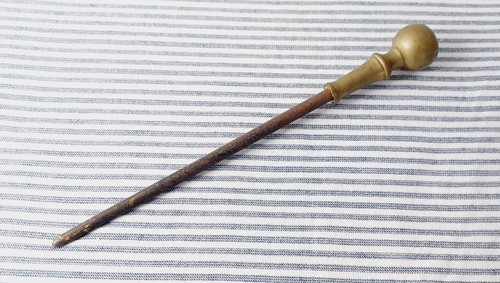 Vintage brass handled fire - handled,