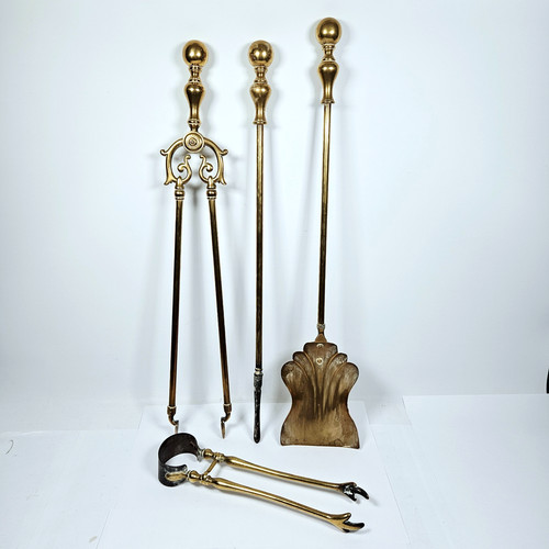 Brass fireplace companion - brass,