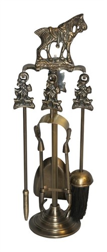 Horse brass fireplace - brass,