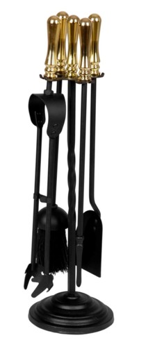 Black fireplace companion set - black,