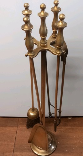 Vintage large brass fireplace - large,