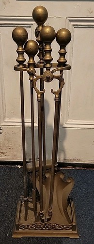 Vintage brass fireside - brass,