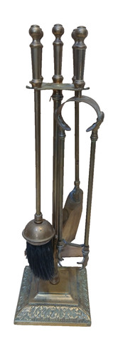 Vintage brass fireplace - vintage,