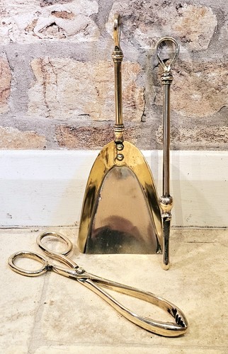 Vintage brass fireplace poker - vintage,