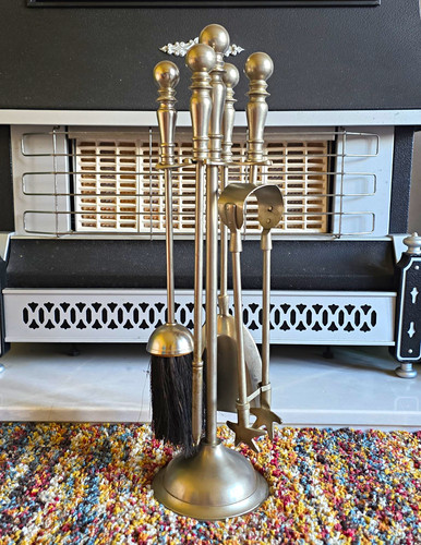 Vintage pewter fireplace - vintage,