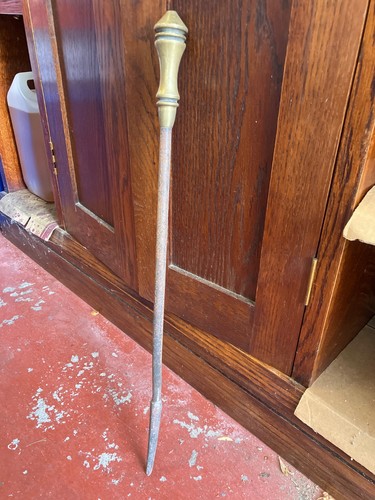 Vintage brass topped poker - , for