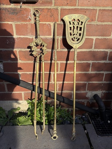 Set vintage ornate solid brass - set,