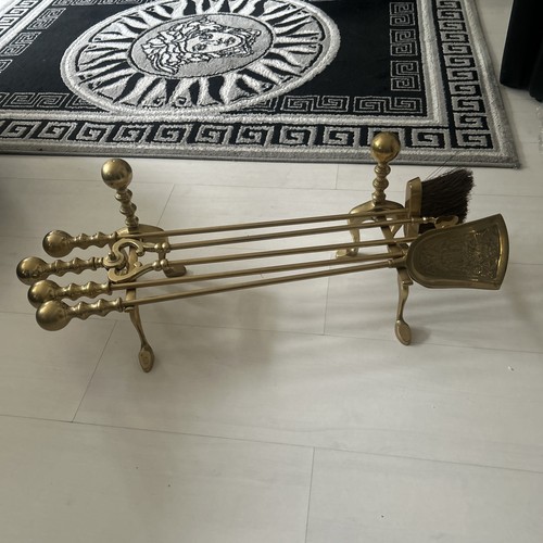 Vintage brass fire place - fire,