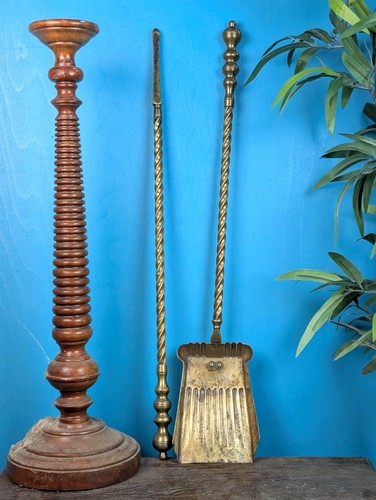 Pair antique solid - antique, brass