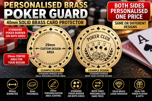 Personalised brass poker guard - brass,